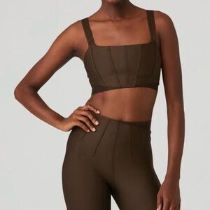 Alo Yoga NWT Airlift Corset Sports Bra, Size - M, Color - Espresso
